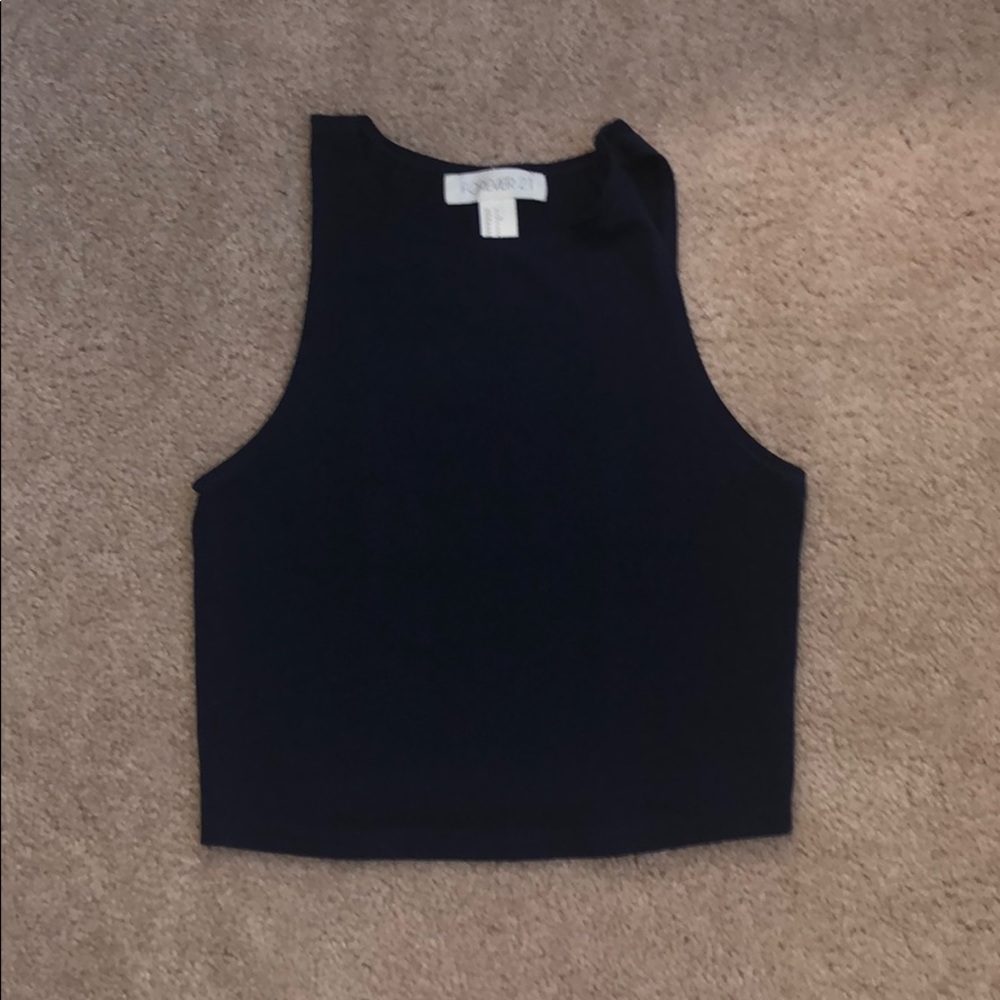 Navy crop top
